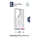 Cellularline Clear Mag - Galaxy S26 Ultra Custodia trasparente ultra resistente con bordo in gomma, compatibile con ecosistema Qi2 e accessori magnetici, trattata contro l ingiallimento.