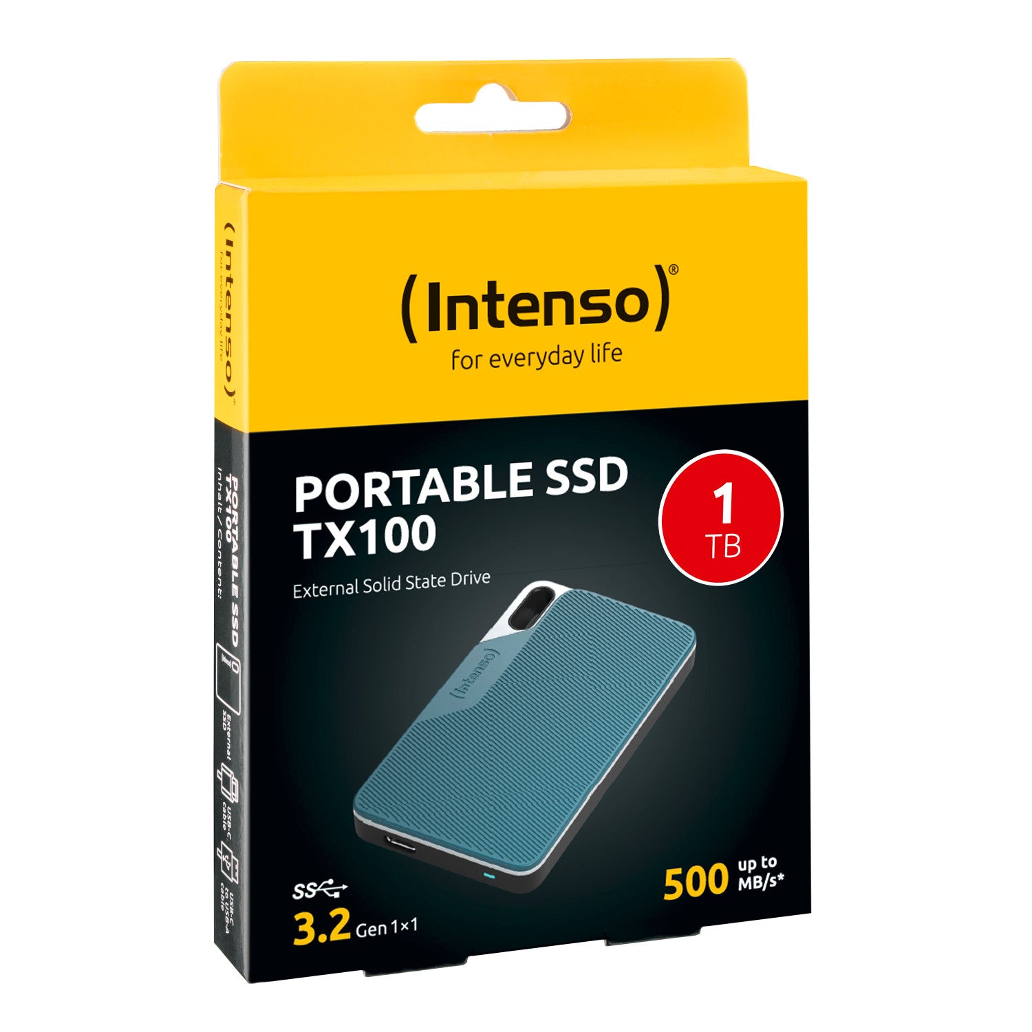 Intenso Lesen/Schreiben bis zu 500 MB/s/1TB Blu, Grigio