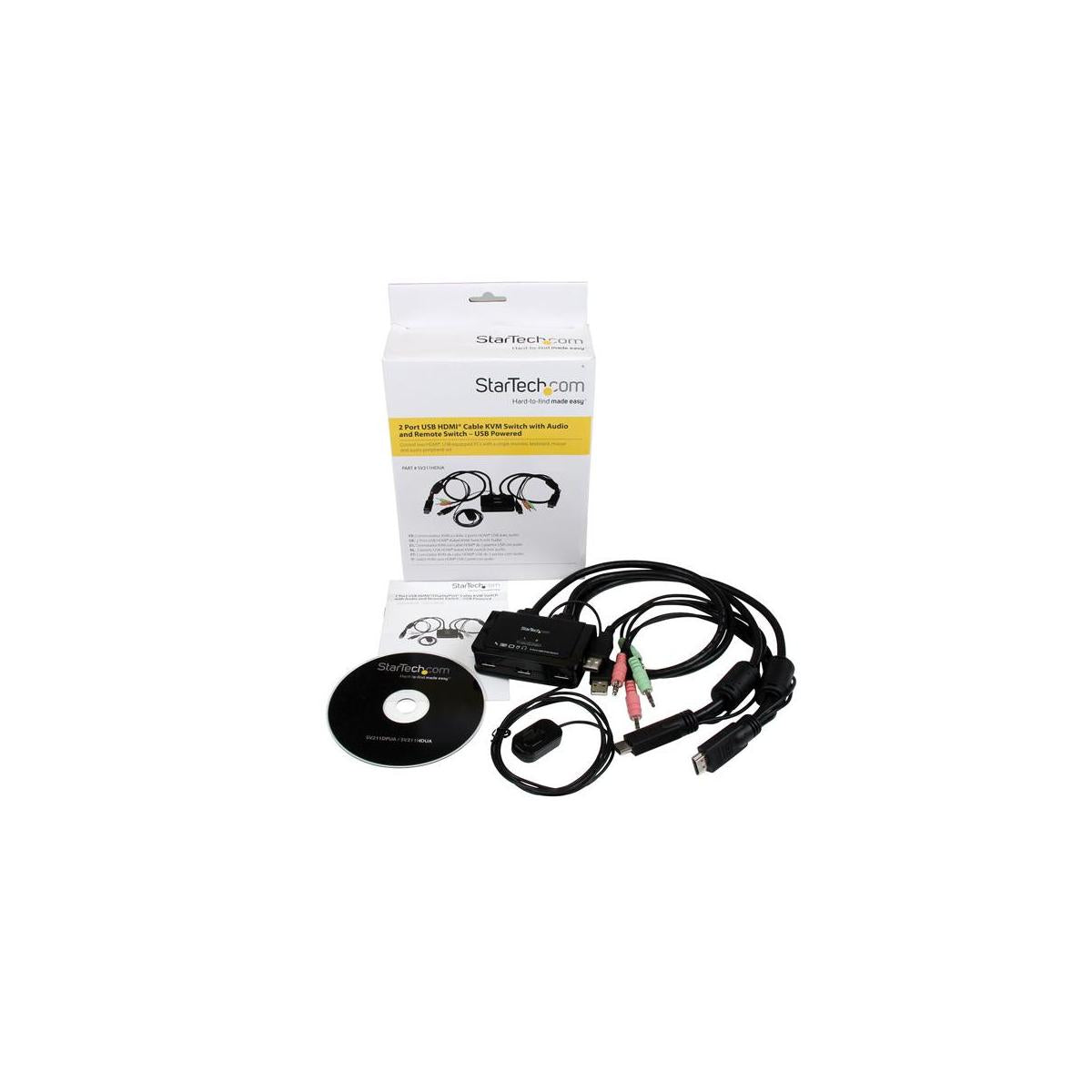 StarTech.com Switch KVM cavo HDMI USB 2 porte con audio e switch remoto Alimentazione USB