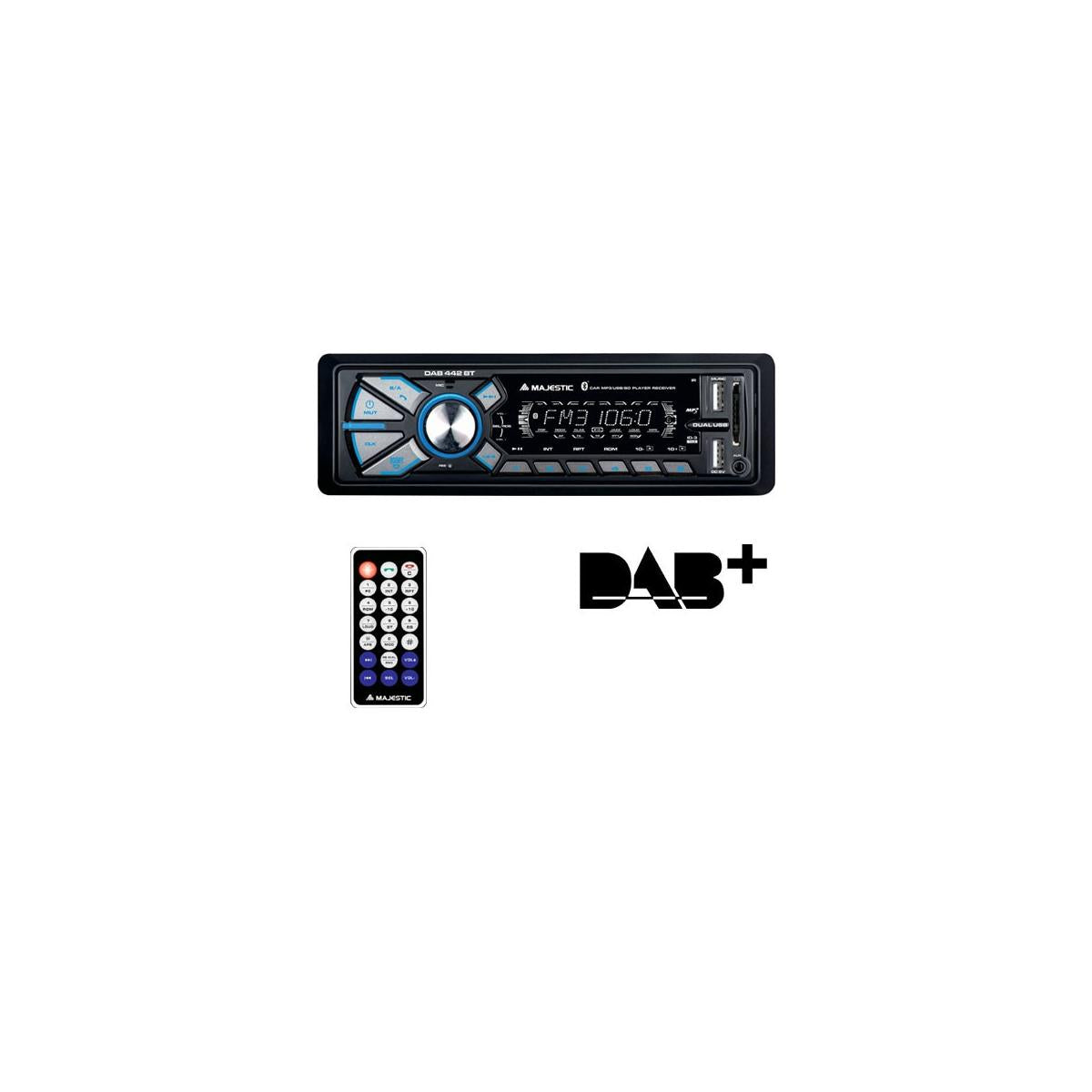 New Majestic DAB-442 BT Ricevitore multimediale per auto Nero 180 W Bluetooth