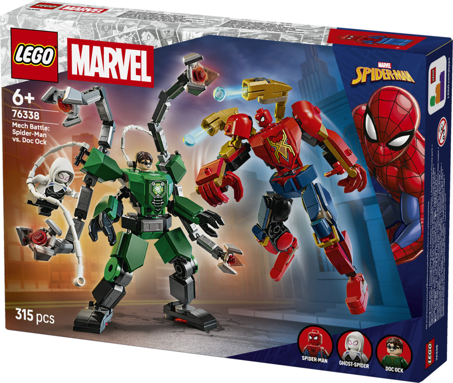LEGO Marvel Spider-Man vs Doc Ock Battaglia Mech 76338 Set da Costruzione 315 Pezzi con 3 Minifigure