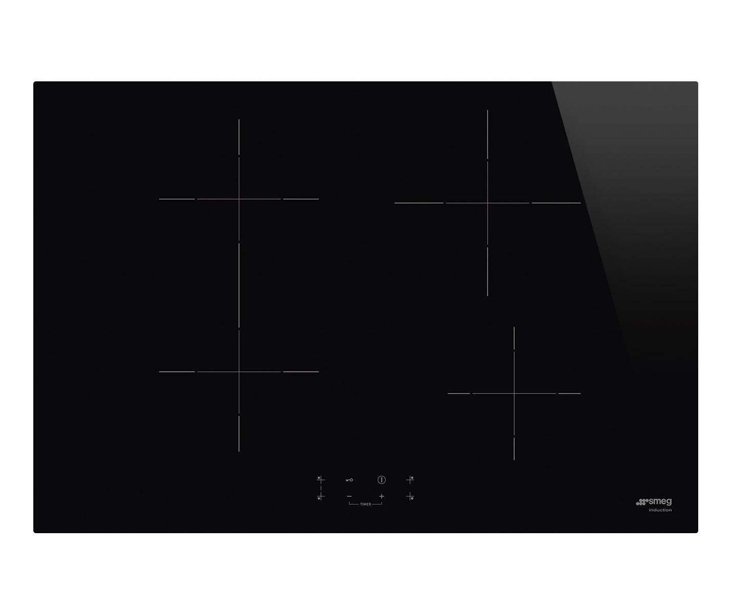 Smeg Universal SI1B2742D Piano cottura da incasso 75 cm a induzione 4 Fornelli Nero