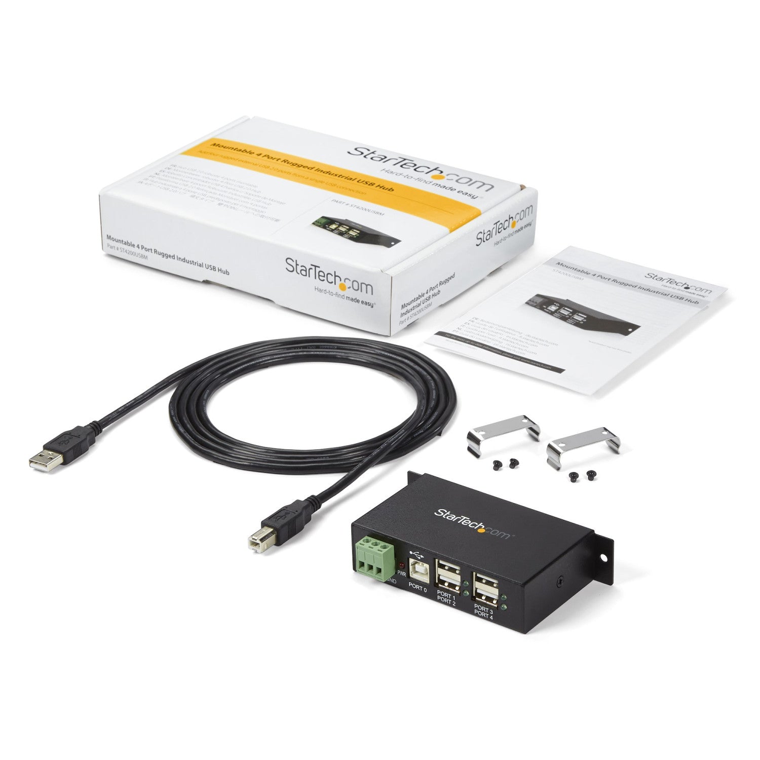 StarTech.com ST4200USBM hub di interfaccia USB 2.0 Type-B 480 Mbit/s Nero