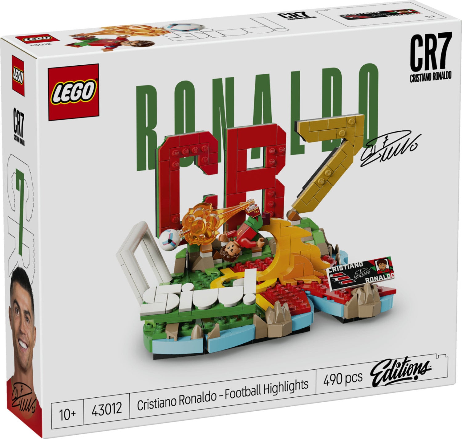 LEGO Editions 43012 Cristiano Ronaldo Highlights Calcistici, Giocattolo 3D Da Esposizione Con Minifigure, Regalo 10 Anni