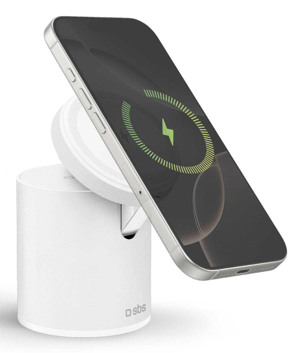 SBS TEWIRMAGFOLD2IN1 Caricabatterie per dispositivi mobili Auricolare, Smartphone Bianco USB Carica wireless Ricarica rapida Interno