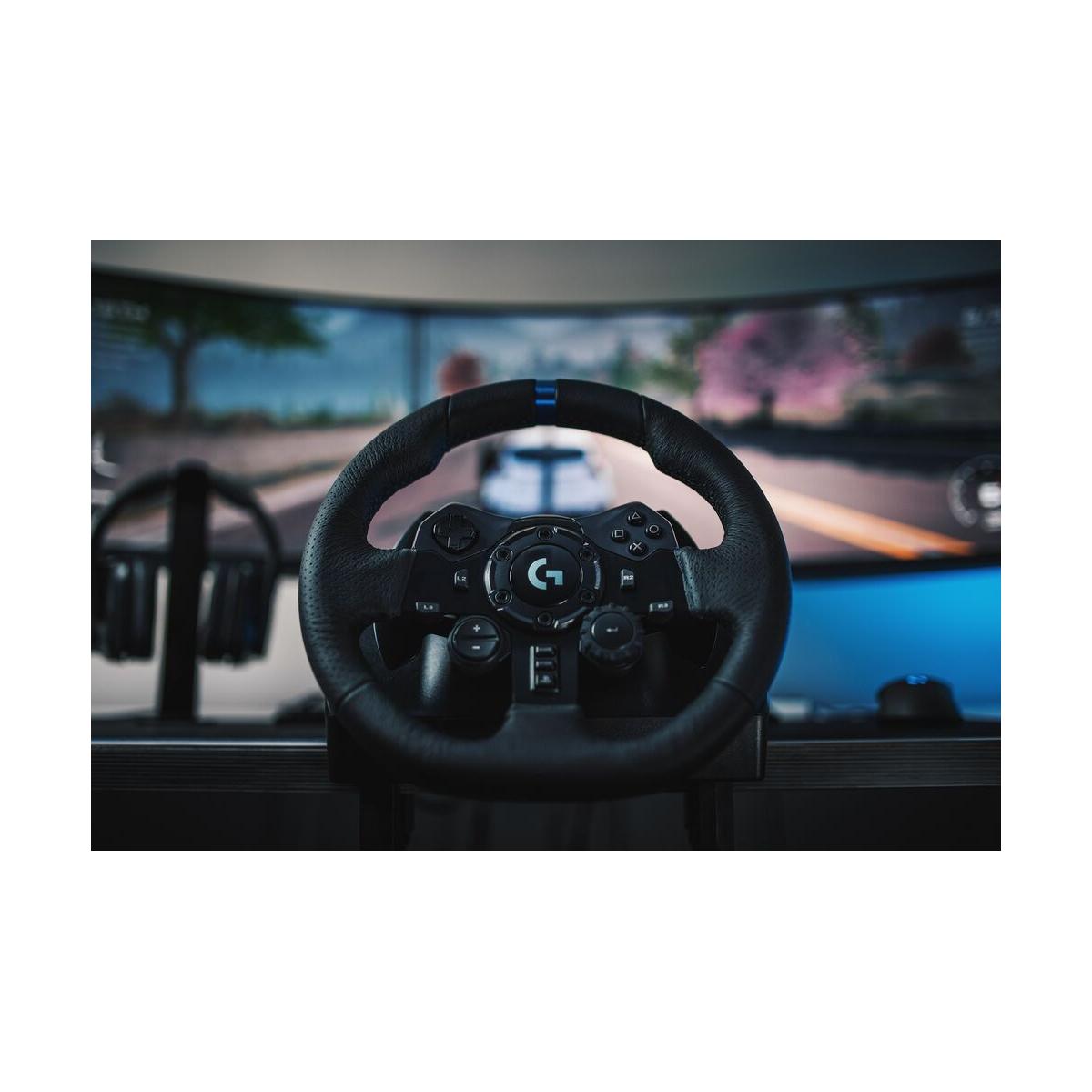 Logitech G Kit da corsa Logitech G923 SE: volante da corsa e pedali G923, TRUEFORCE, vera pelle leva del cambio Driving Force - Per PS5, PS4, PC, Mac - Nero