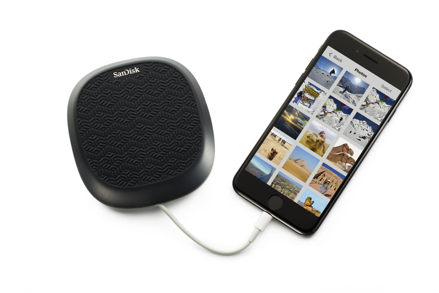 SanDisk iXpand Base Smartphone, Tablet Nero, Argento dC Ricarica rapida Interno