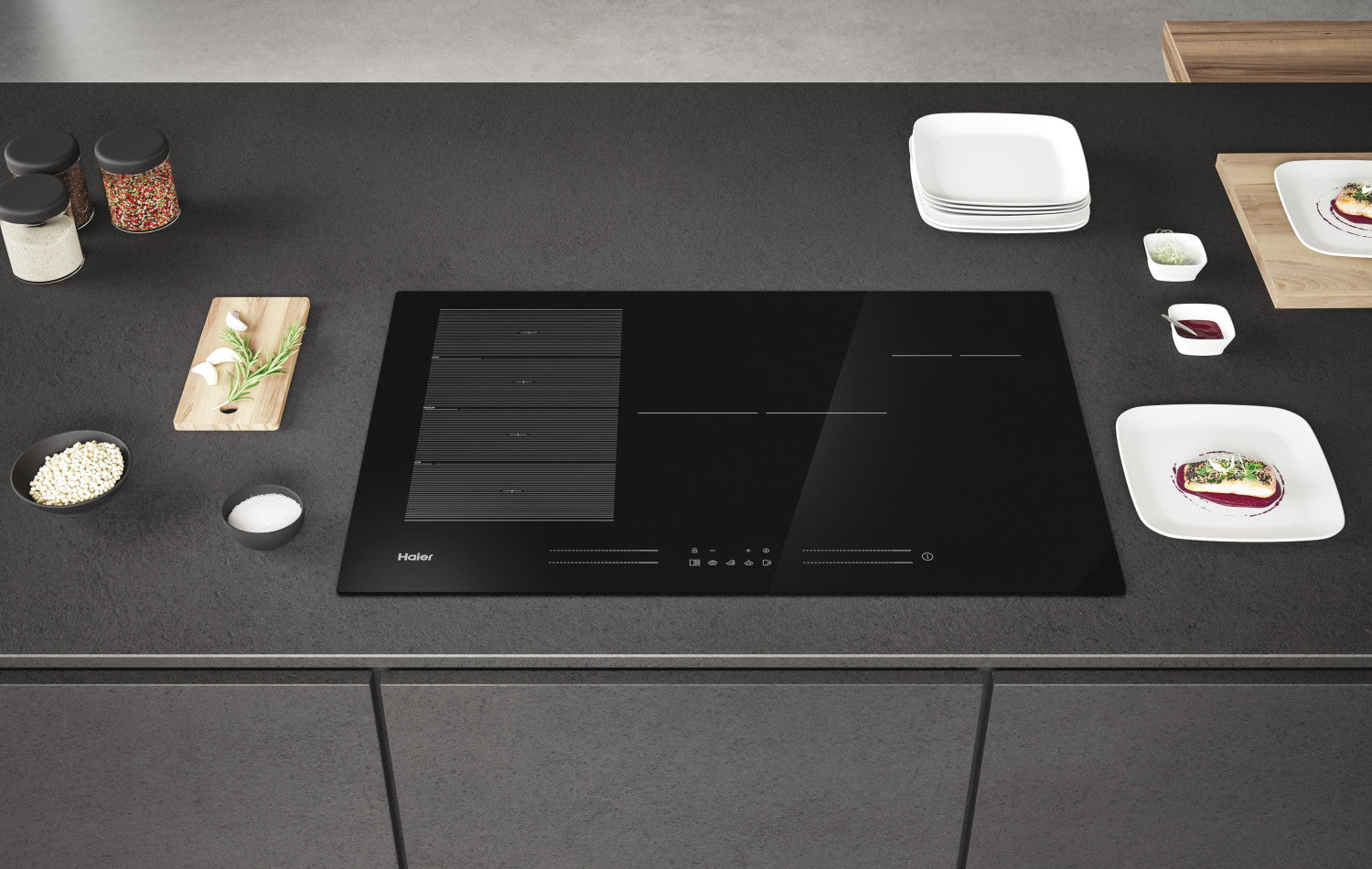 Haier I-Move Series 6 HAMTSJ86MC/1 Nero Da incasso 59 cm Piano cottura a induzione 6 Fornelli