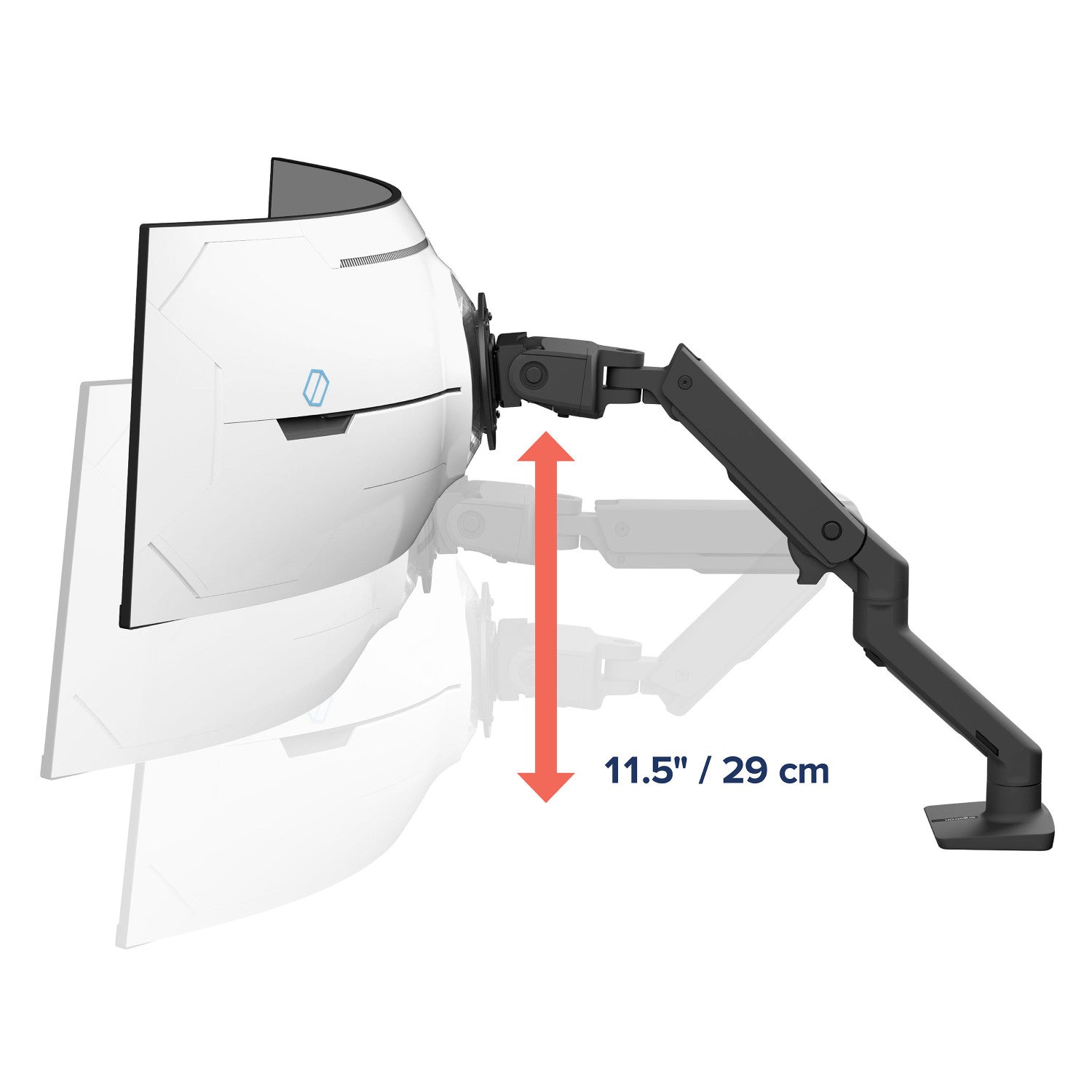 Ergotron HX Series HX ARM WITH VERY HEAVY DUTY PIVOT DESK 144,8 cm 57 pollici Scrivania Nero