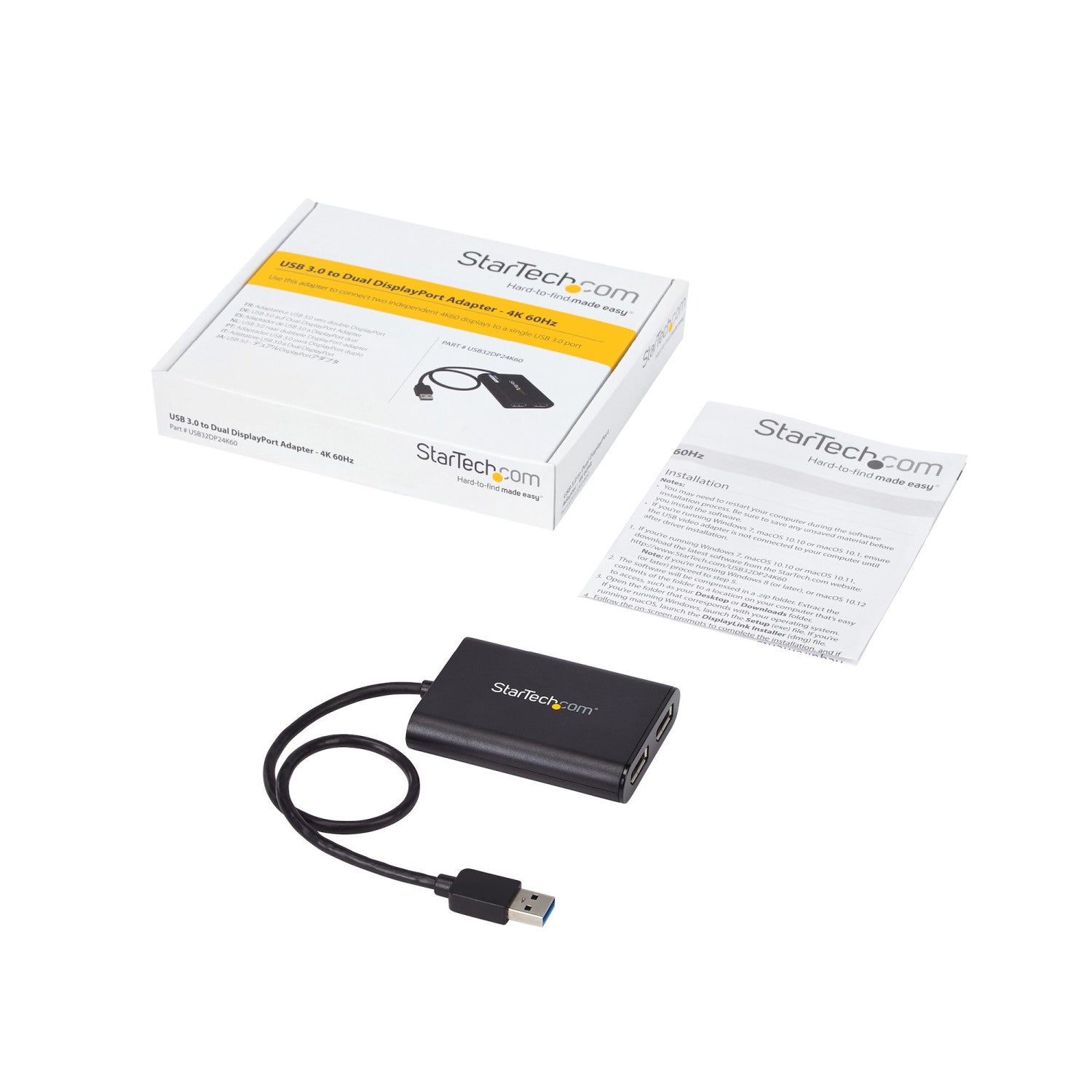 StarTech.com Adattatore USB a due DisplayPort - 4K 60 Hz - USB 3.0 (5 Gbps)
