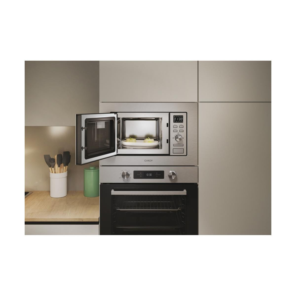 Candy CA20FMW7NG Da incasso Microonde con grill 20 L 800 W Acciaio inox
