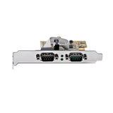 StarTech.com Scheda seriale PCI Express a due porte - Scheda di interfaccia seriale da PCIe a 2x RS232 (DB9)- Scheda PCIe con staffe standard o a basso profilo - 16C1050 UART - Ritenzione COM - Windows e Linux