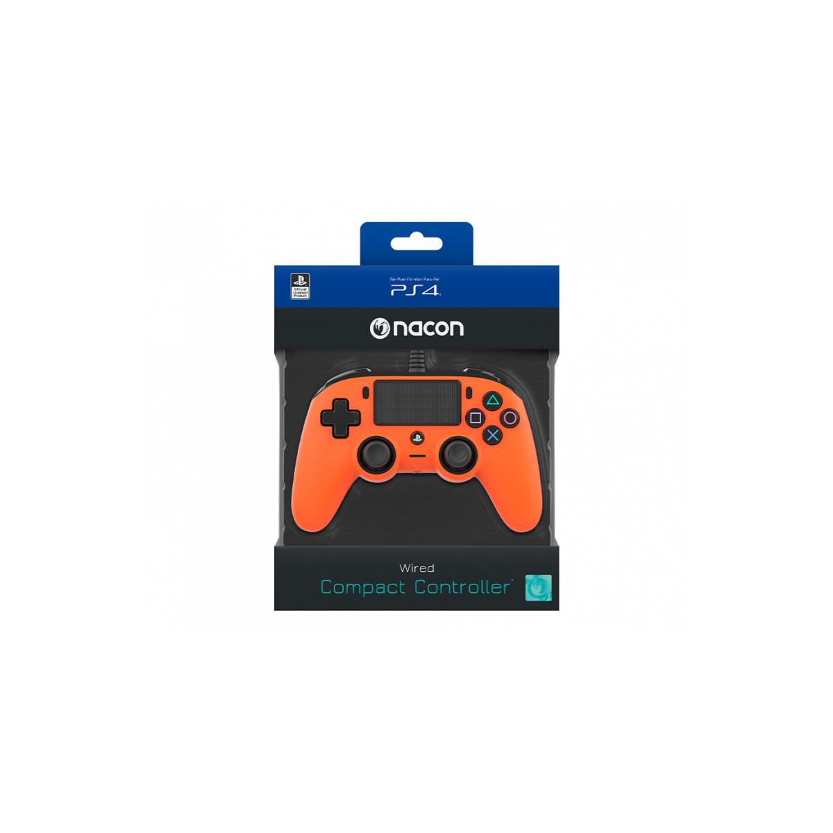 Nacon PS4OFCPADORANGE Compact Controller PS4 Ufficiale Sony PlayStation, Arancio