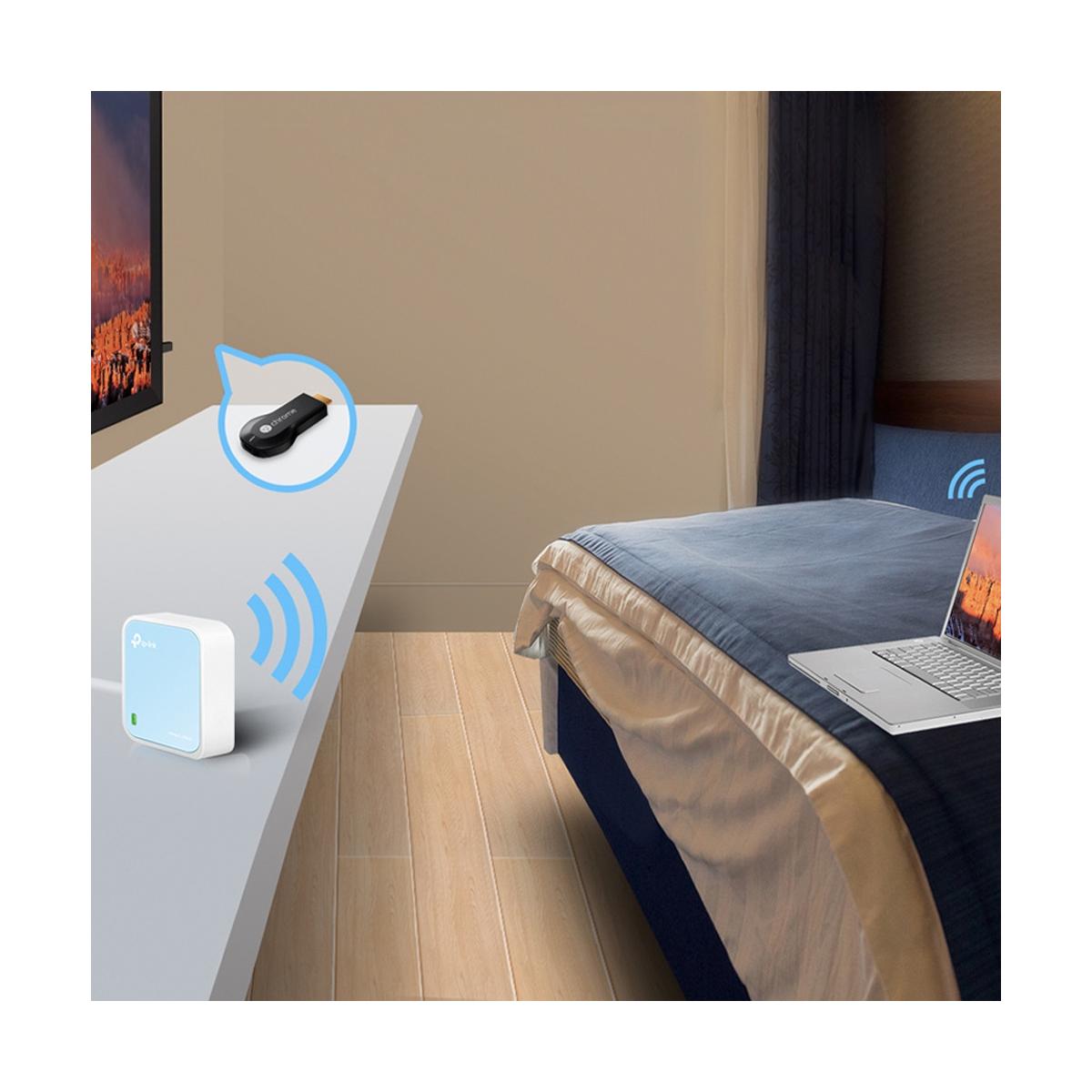TP-LINK TL-WR802N router wireless Fast Ethernet Banda singola (2.4 GHz) 4G Blu, Bianco