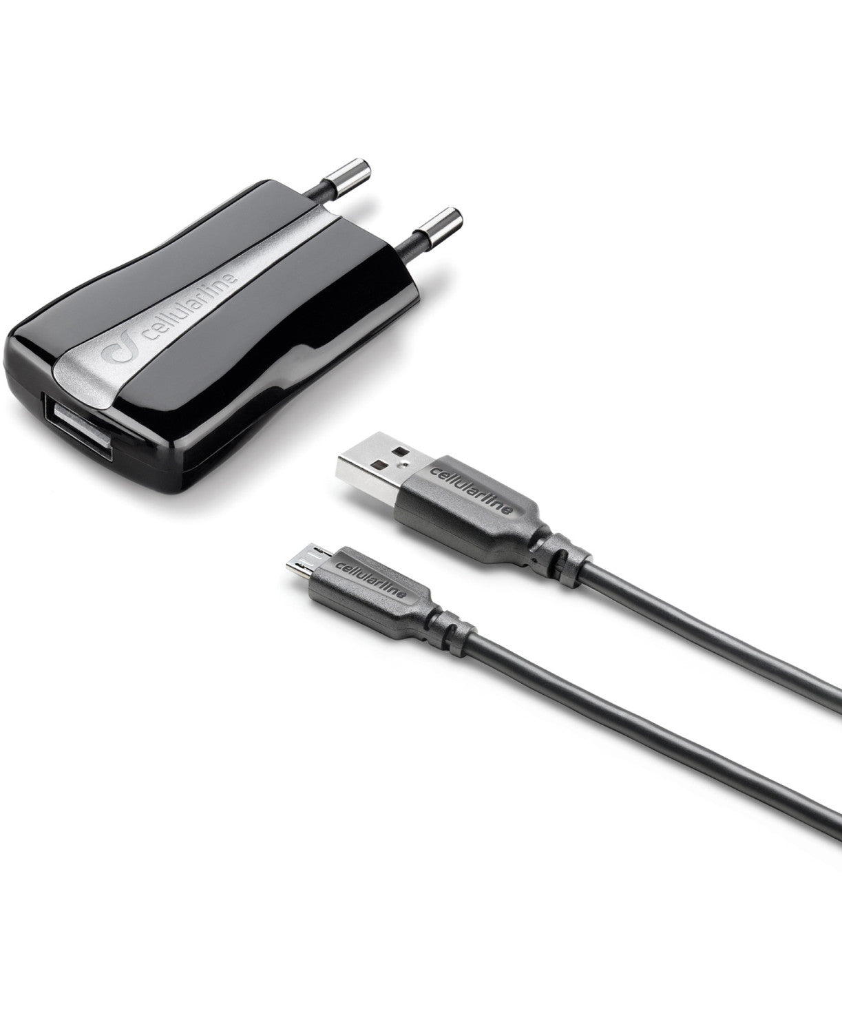 Cellularline USB Charger Kit 1A Caricabatterie Connettore Micro USB Nero