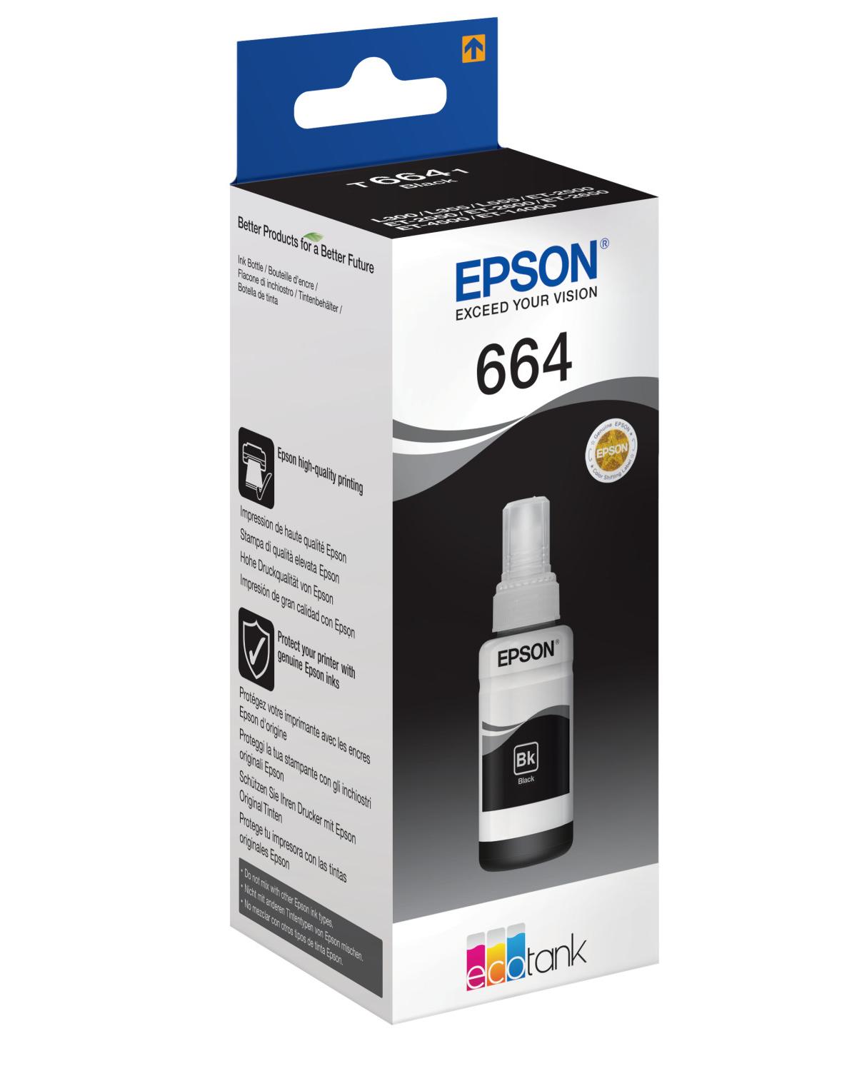 Epson C13T664140 Cartuccia Ink Jet Flacone Ecotank per L300 355 555 Nero