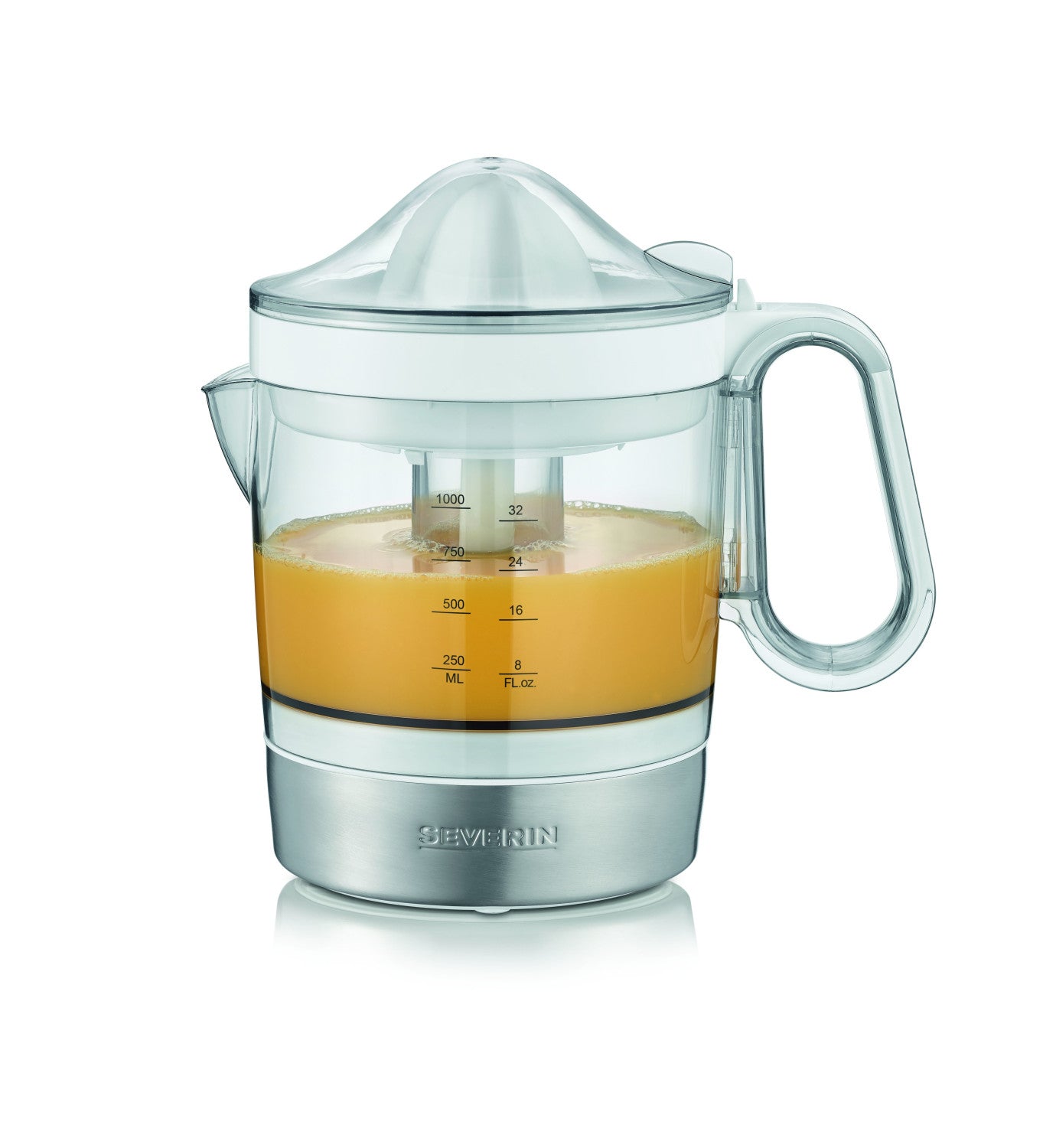 Severin CP 3535 spremiagrumi Spremiagrumi manuale 40 W Acciaio inox, Bianco