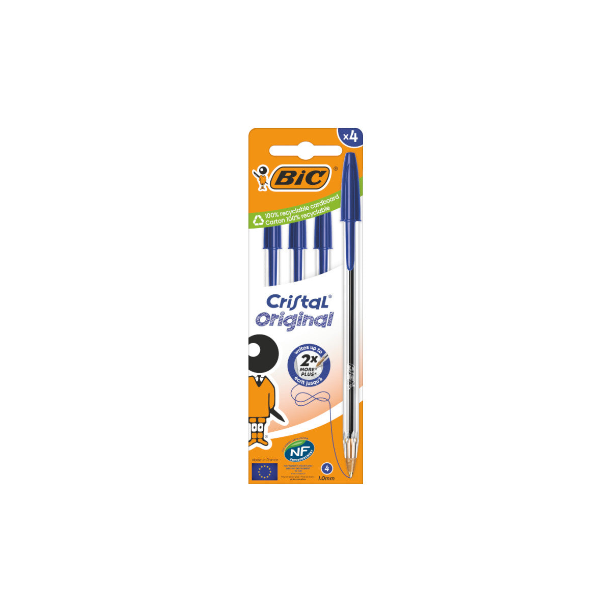 BIC Cristal Original Blu Penna a sfera Medio 4 pz