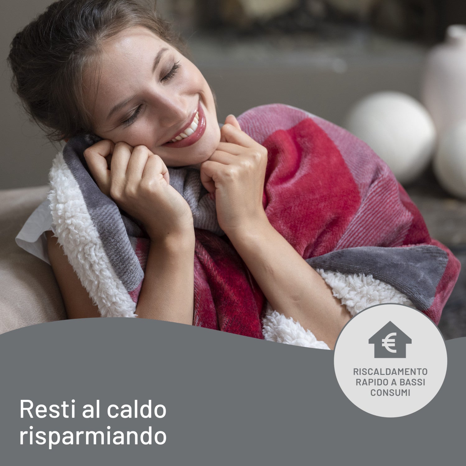 Riscaldaletto Scaldasonno Imetec 16715 Coperta Cuscino Elettrico 150 W Multicolore Velluto