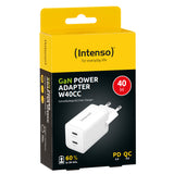 Intenso Power Adapter 2XUSB-C GAN/7804012 Universale AC Ricarica Rapida Bianco