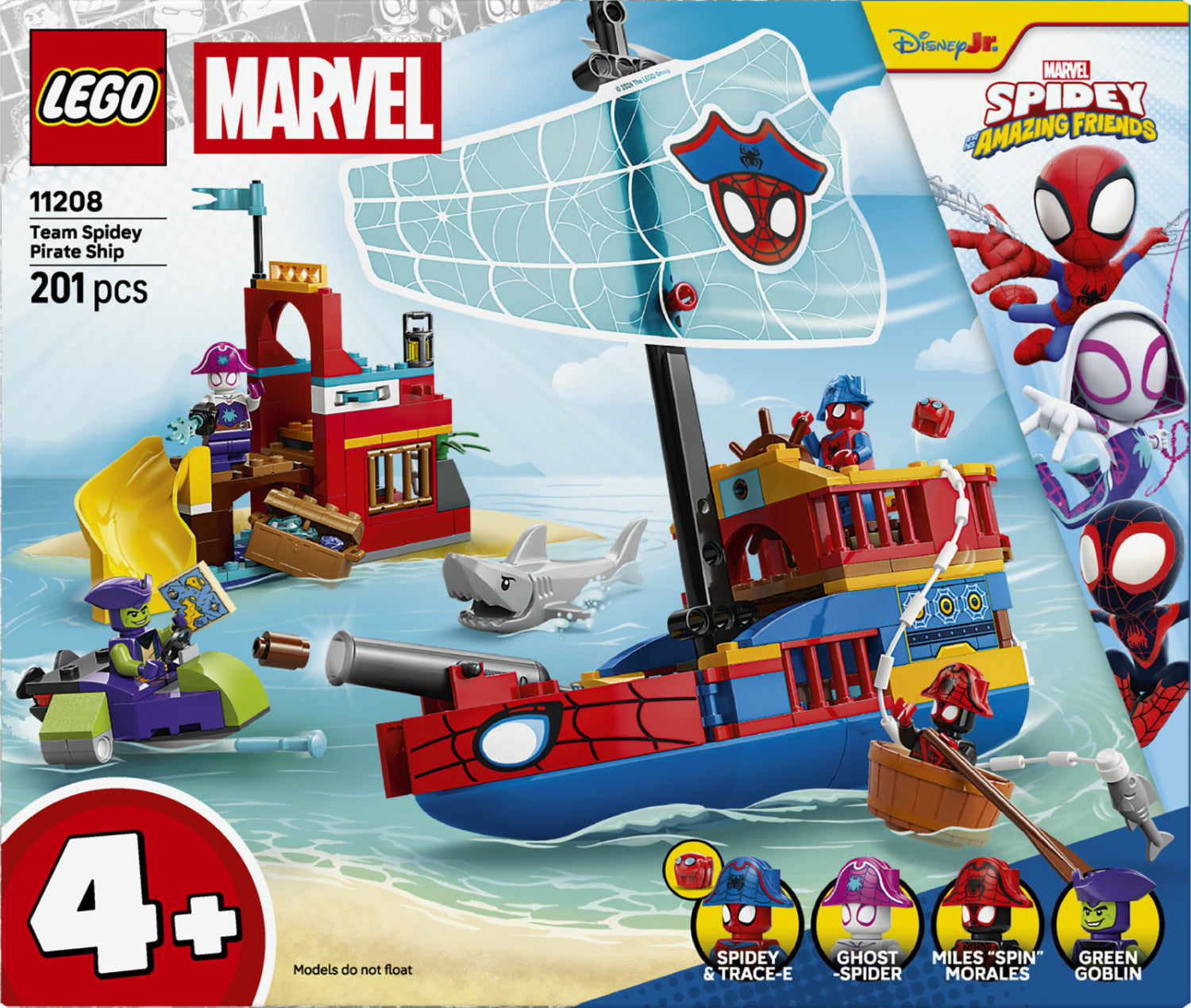 LEGO Marvel Nave Pirata del Team Spidey 11208 Set da Costruzione 201 Pezzi 4 Minifigure dai 4 Anni