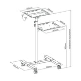 Techly ICA TB TPM 10 supporto per laptop Carrello per Proiettore Notebook Regolabile con Mensola Nero