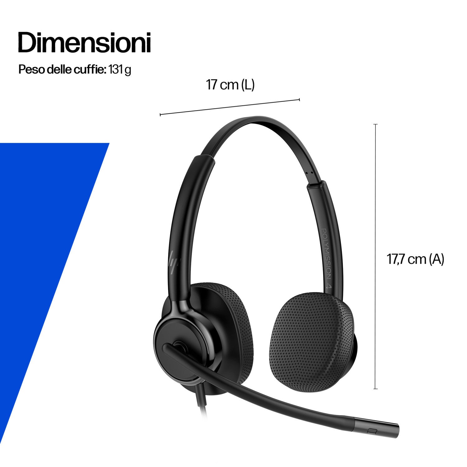 HP Poly Cuffie cablate stereo Mission 425 USB