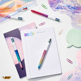 BIC 511034 Penna a sfera retrattile a clip Medio 12 pz Nero Blu Verde Rosso