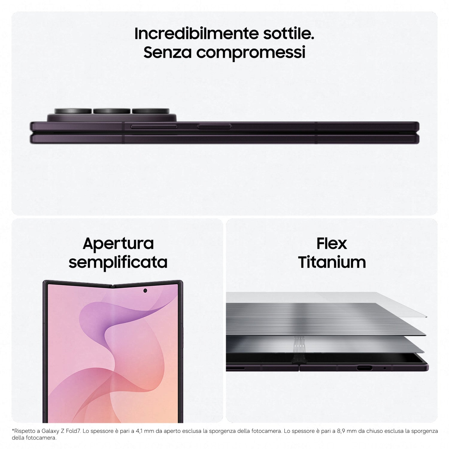 Samsung Galaxy Z Fold8 Ultra , 512GB, Violet Shadow, Processore Potente, Batteria 5000 mAh, Multischermo, RAM 12GB, Camera 200 MP, Now Nudge, Assistente Foto