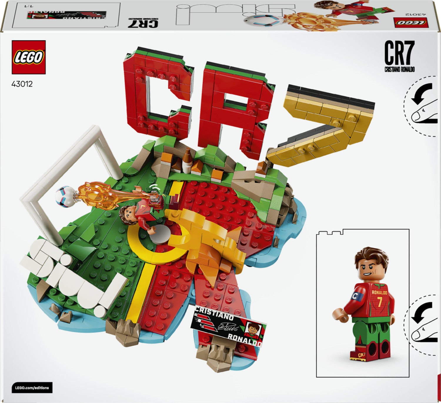 LEGO Editions 43012 Cristiano Ronaldo Highlights Calcistici, Giocattolo 3D Da Esposizione Con Minifigure, Regalo 10 Anni