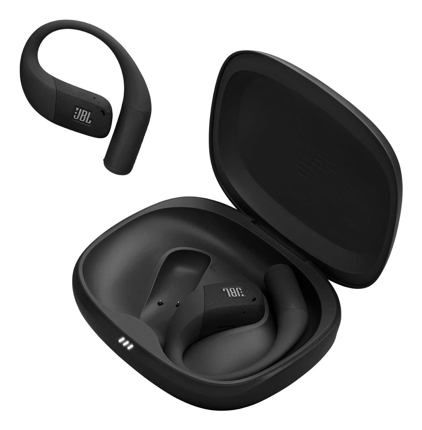 JBL Endurance Zone Cuffie Sportive Open-Ear True Wireless con Archetto Ergonomico, colore Nero e grigio