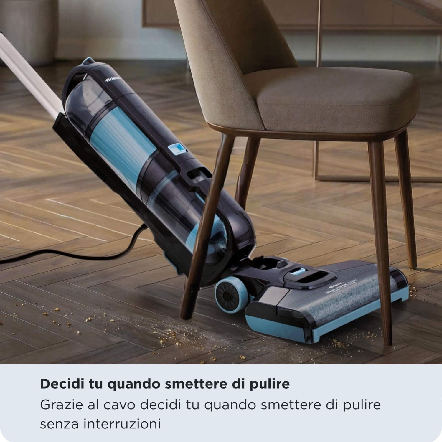 Ariete 2487 Aquaforce Easy Wash Vacuum, Lavapavimenti con filo, 600W, Aspira e lava, Due serbatoi, Funzione autopulizia