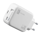 Cellularline Retractable Power 65W Caricabatterie da rete 65W con cavo retrattile USB-C e porta USB-C