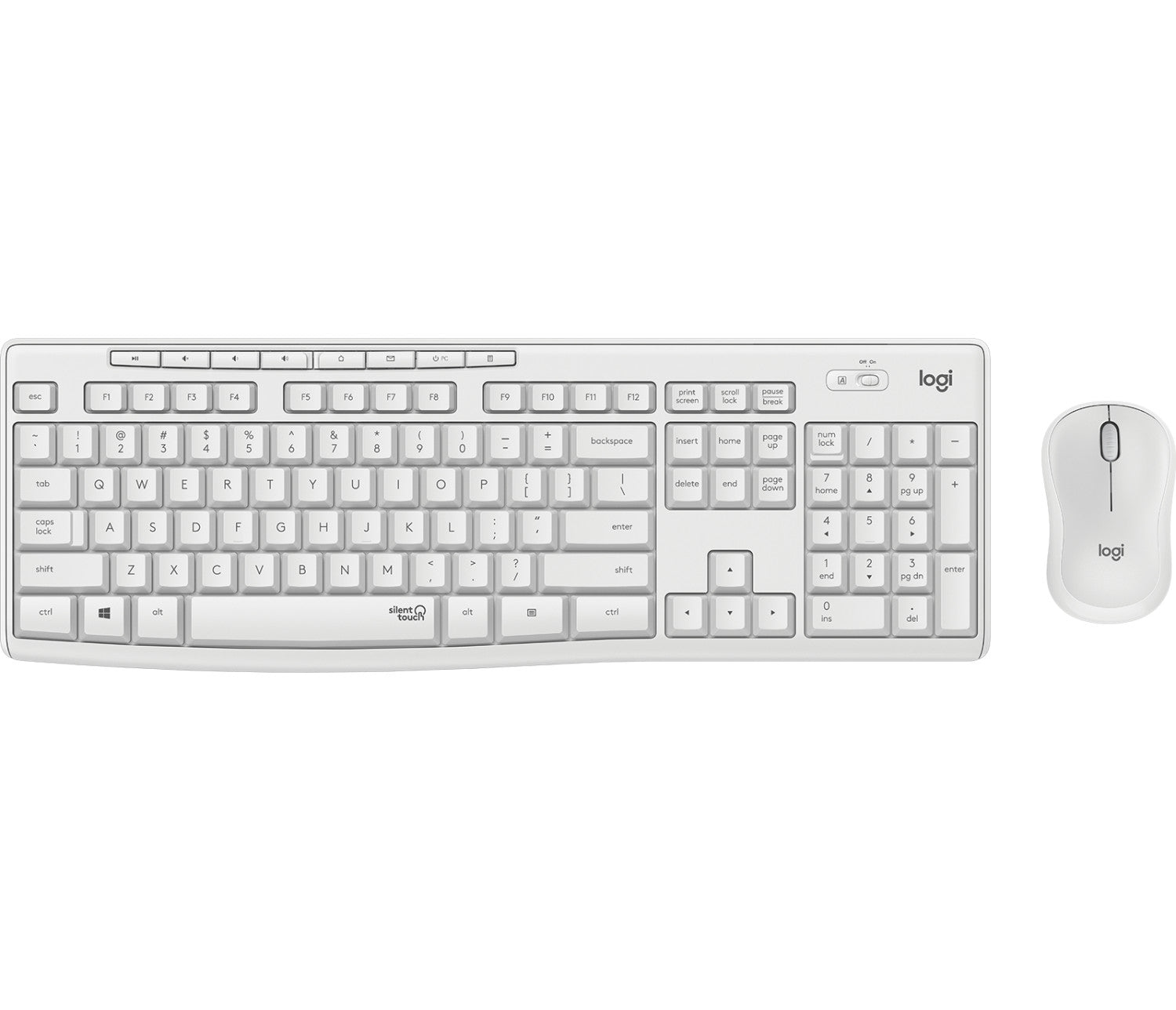 Logitech MK295 Kit Mouse e Tastiera Wireless Tecnologia Silent Touch Bianco
