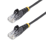 StarTech.com Cavo Ethernet CAT6 Nero da 15m; Patch UTP con Plug RJ45 Antigroviglio e Rilievi di Trazione, Cavo Lan Slim in Rame Puro 28AWG, Sottoposto a test Fluke