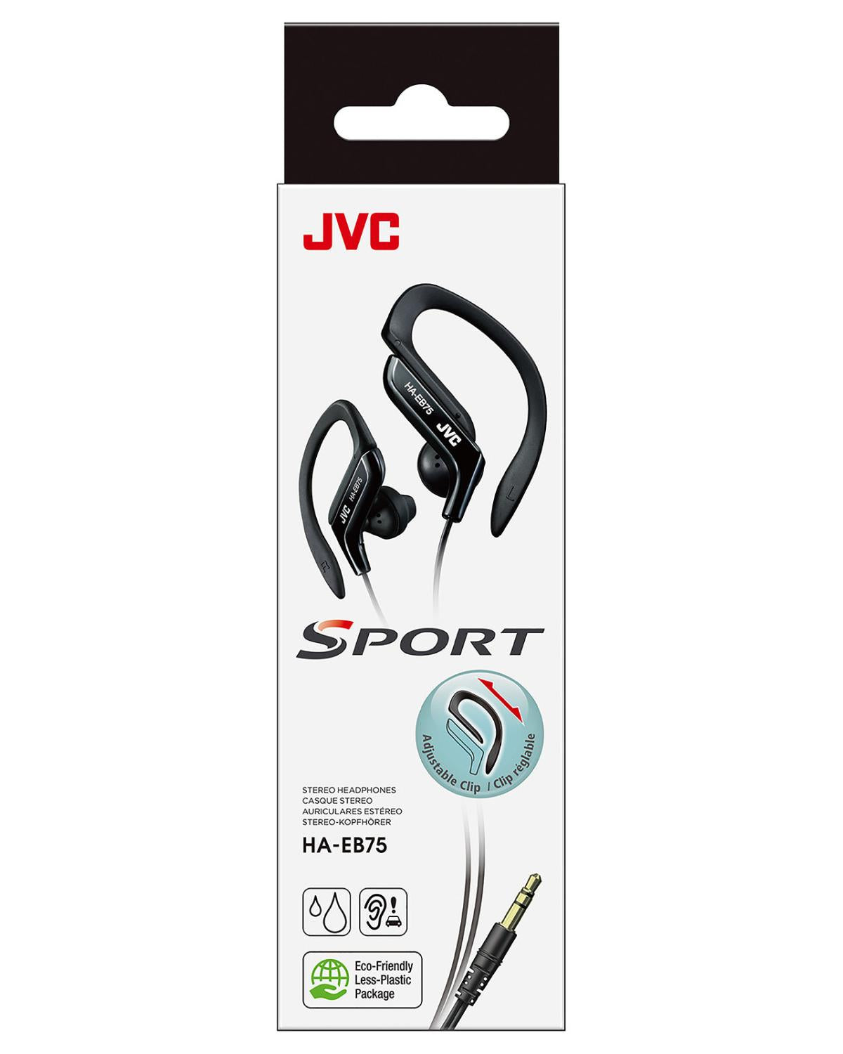 JVC 170818 Cuffie HA EB75 con Aggancio e Connettore 3 5 mm Nero