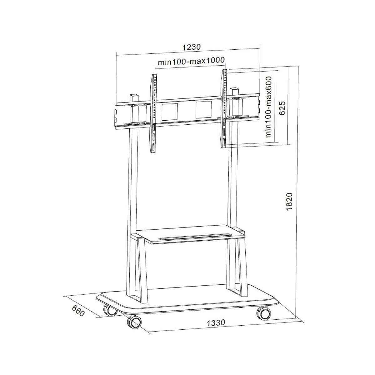 Techly Supporto da pavimento TV 55-110 pollici