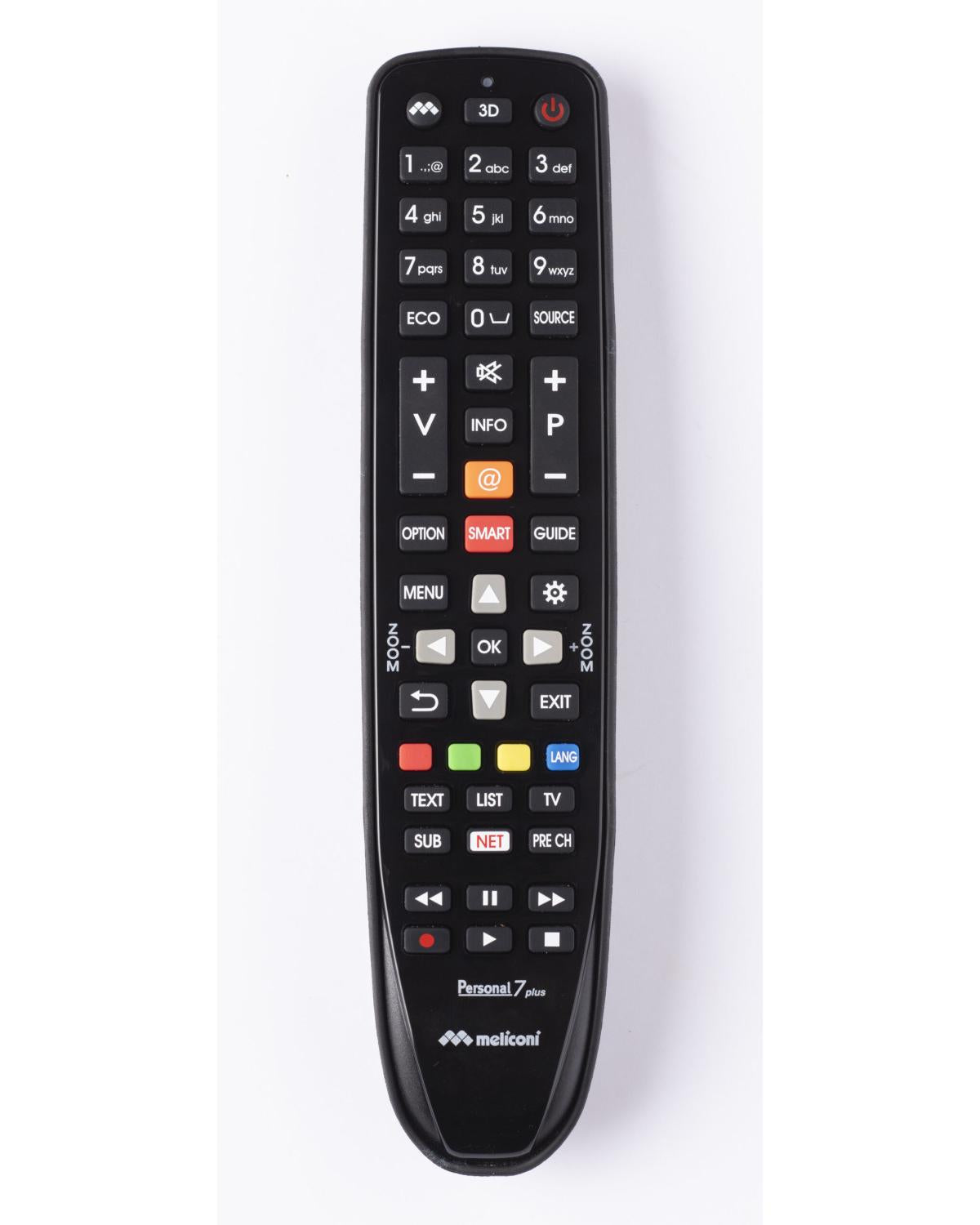 Meliconi Gumbody Personal 7 Plus Telecomando IR Wireless TV Nero