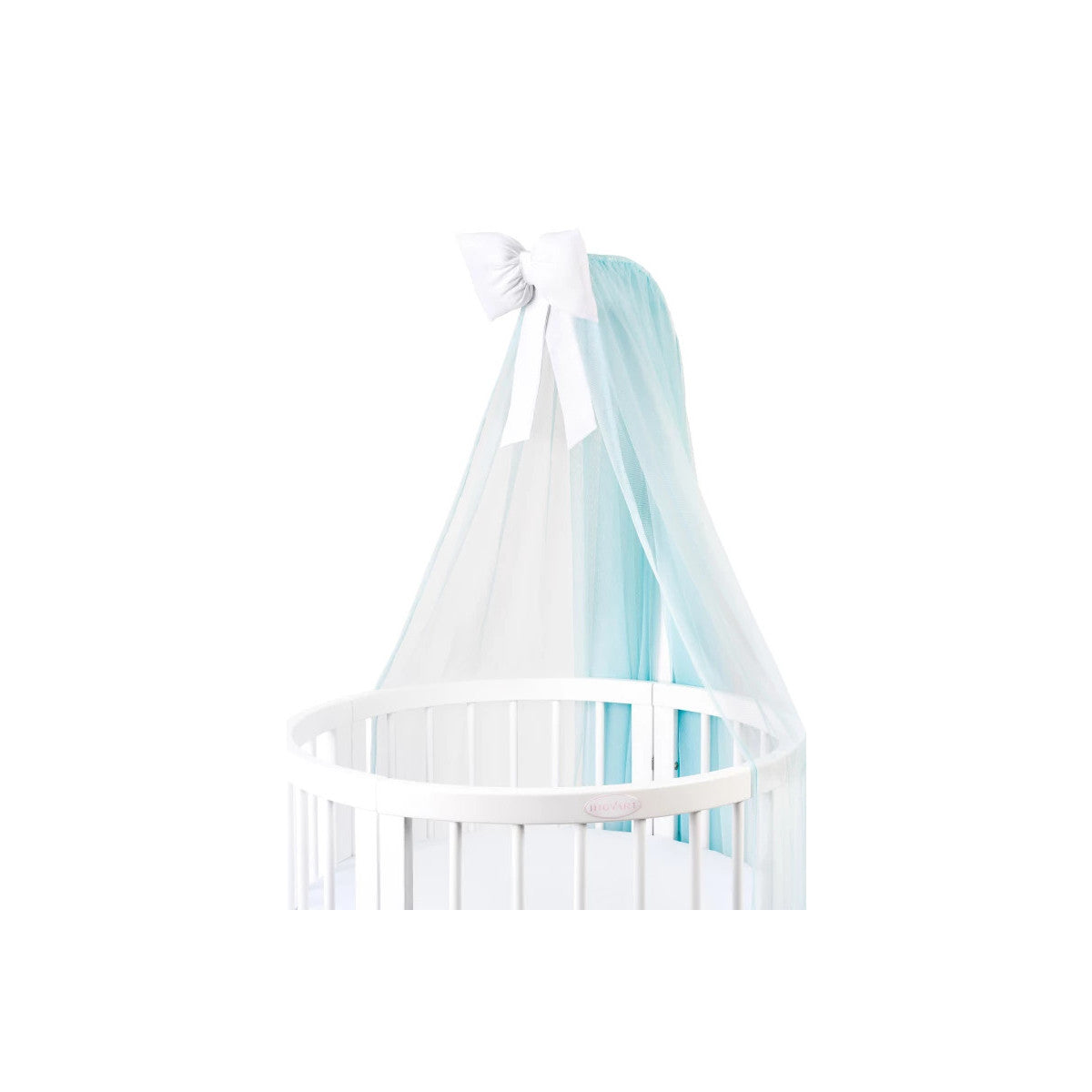 Zanzariera Per Lettino Baby Idea Con Asta Tulle Bianco-Azzurro
