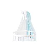 Zanzariera Per Lettino Baby Idea Con Asta Tulle Bianco-Azzurro
