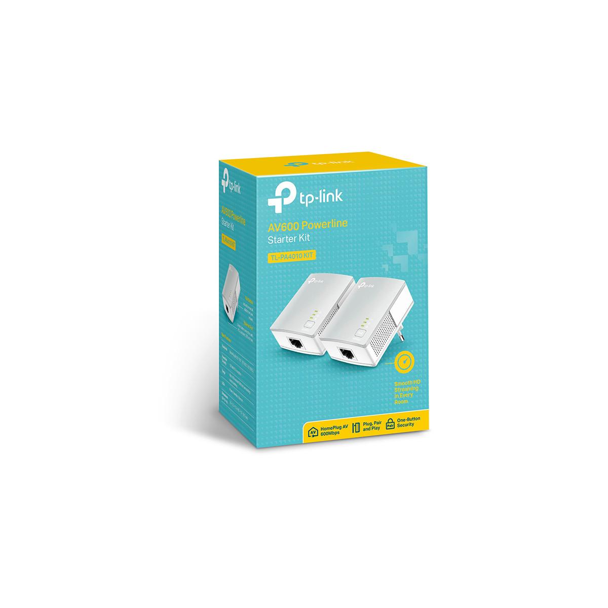 TP-LINK TL-PA4010KIT adattatore di rete powerline 600 Mbit/s Collegamento ethernet LAN Bianco 2 pezzo(i)