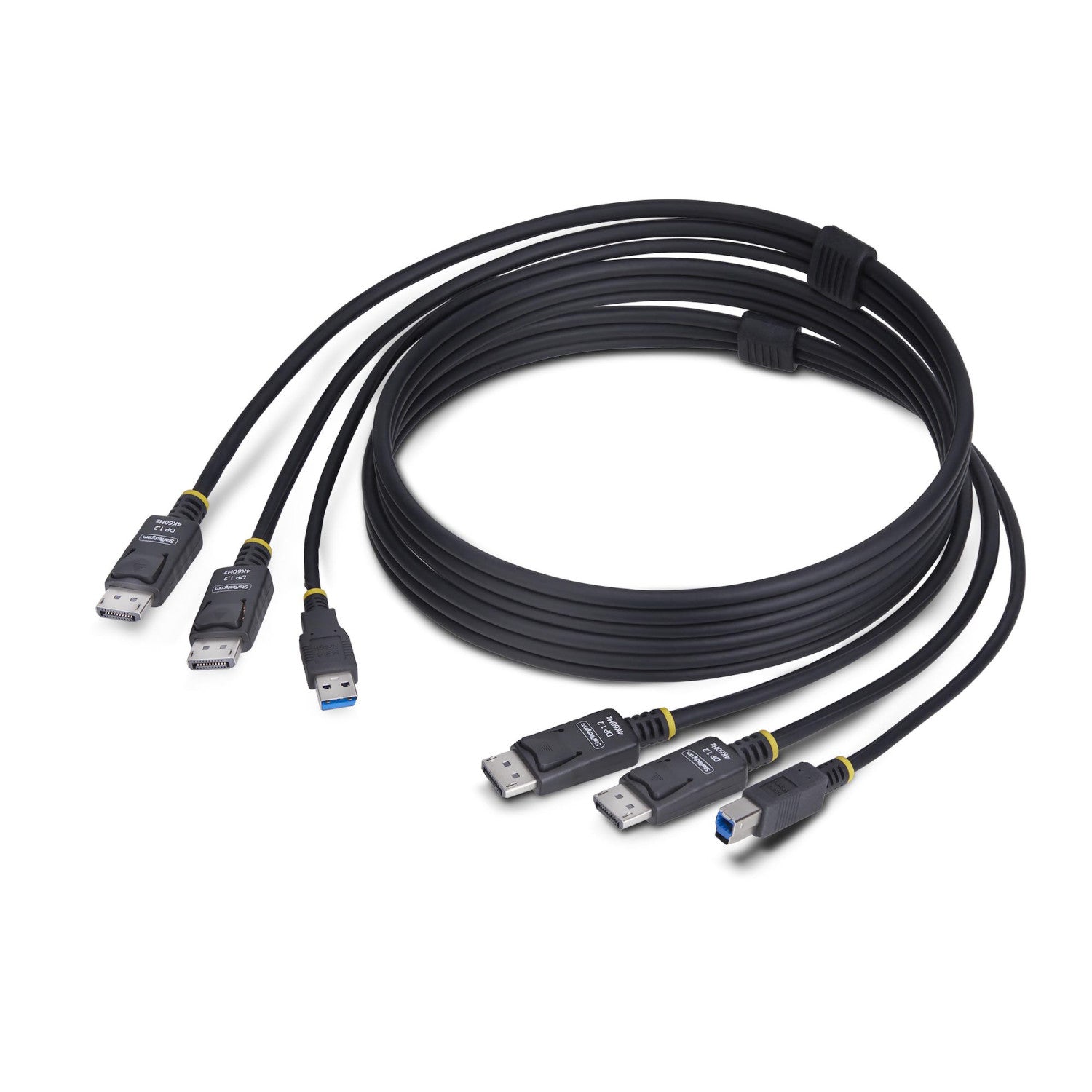 StarTech.com Cavo KVM con doppia porta DisplayPort e USB 5 Gbps da 1,8m, 4K 60 Hz, DP 1.2 e cavo combinato USB per switch KVM a doppio monitor