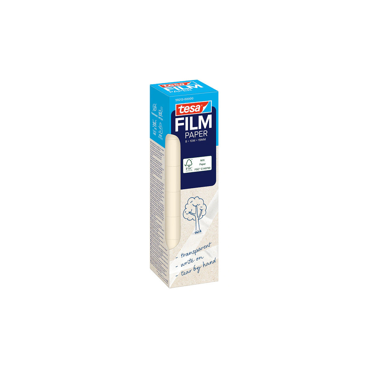 TESA tesafilm PAPER 10 m Carta Trasparente 8 pz