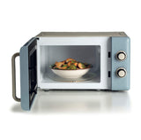Ariete Linea Vintage 3960 Forno a microonde Vintage, 800W, Capacità 20L, 3 funzioni, 6 livelli di cottura, Timer, Celeste