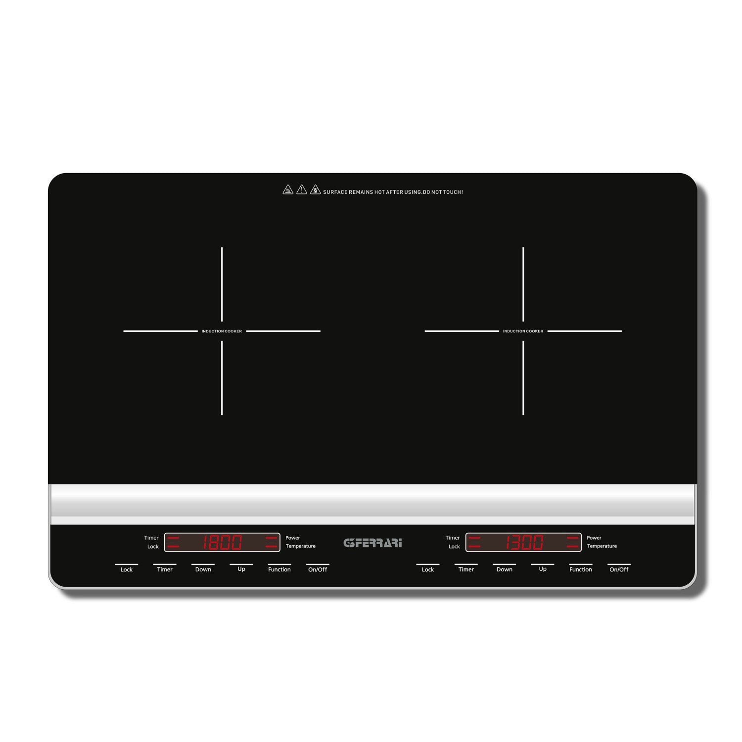 G3 Ferrari Dinamiko Duo Nero Superficie piana 56 cm Piano cottura a induzione 2 Fornello(i)