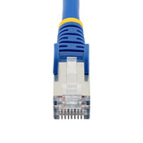 StarTech.com Cavo Ethernet CAT 6a - 1m - Blu - Cavo di rete LAN Low Smoke Zero Halogen (LSZH) - 10GbE 500MHz 100W PoE - Filo/Cavo patch schermato S/FTP con spinotto RJ45 antigroviglio e rilievi di trazione
