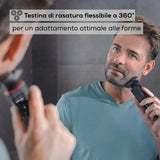 Beurer Rasoio rotante MN8X, regolazione ottimale grazie alla testina flessibile a 360 , 3 testine ad attacco magnetico, accessorio di precisione, impermeabile, ricarica rapida, display LED