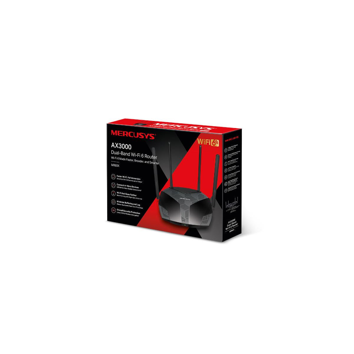 Mercusys MR80X Router wireless Gigabit Ethernet Dual-band Nero