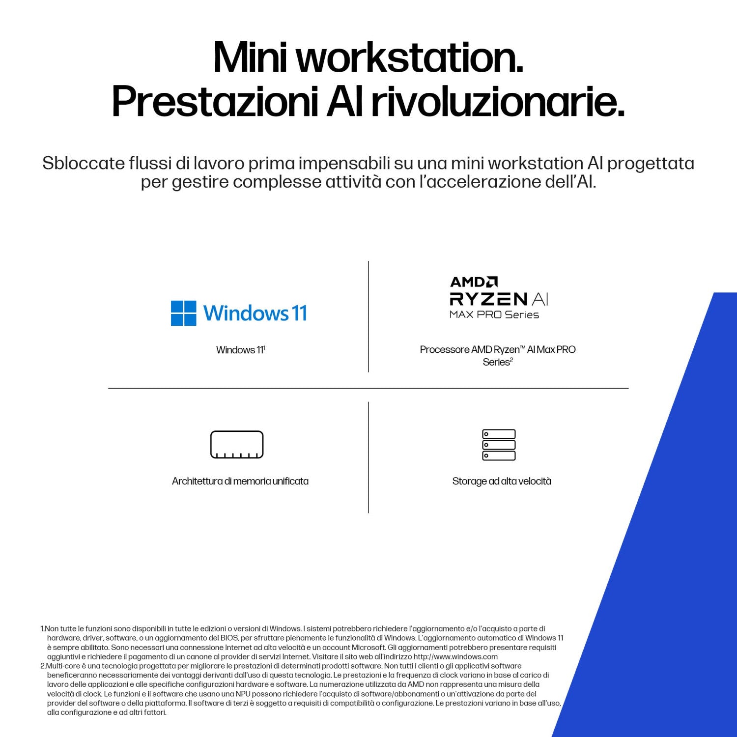 HP Z2 Mini G1a Wolf Pro Security Edition Copilot PC AMD Ryzen AI Max PRO 390 64 GB LPDDR5x-SDRAM 1 TB SSD Windows 11 Pro Mini PC Stazione di lavoro AI Workstation, AI PC Nero