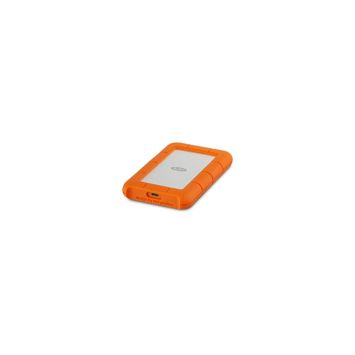 LaCie Rugged USB-C disco rigido esterno 1000 GB Arancione, Argento